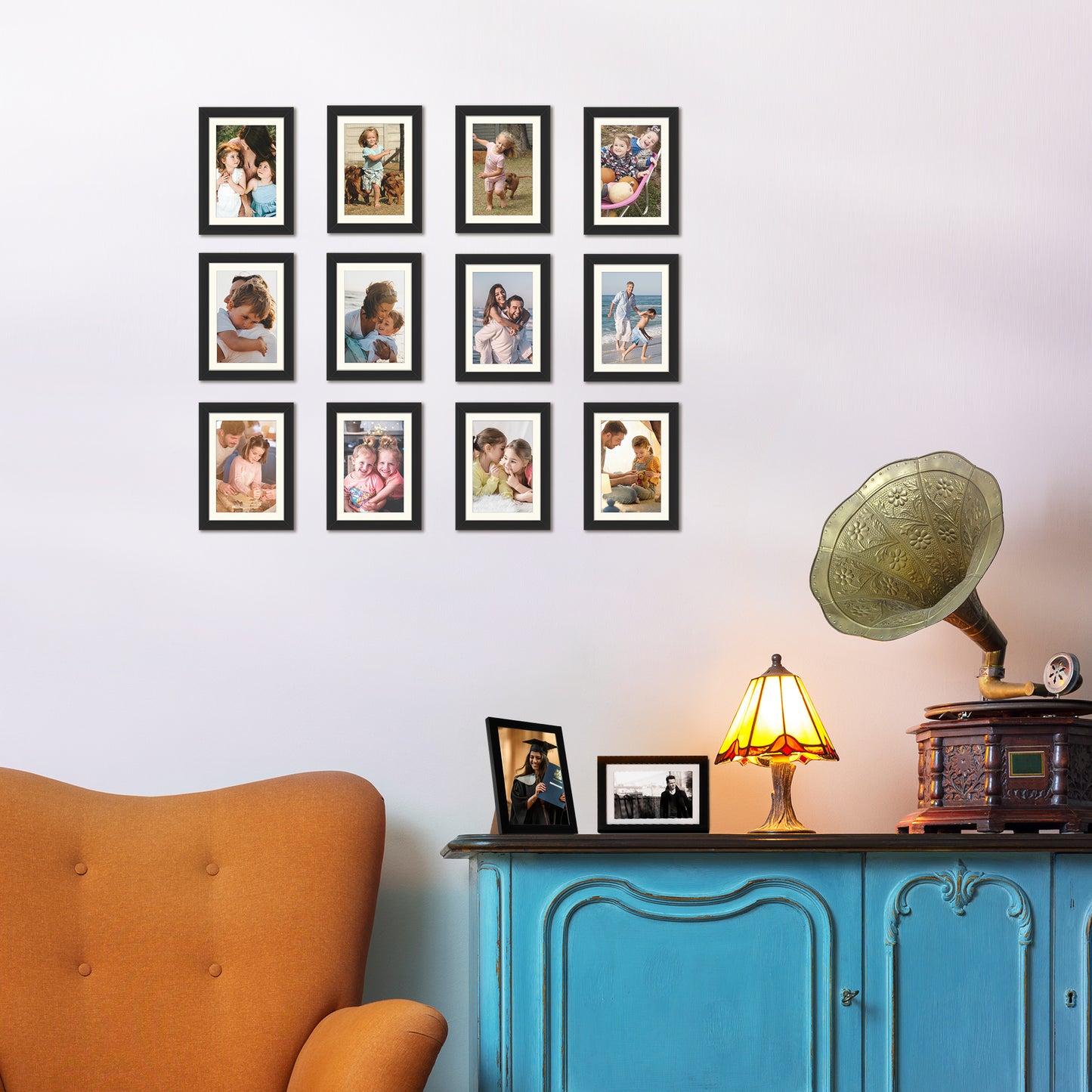 Sindcom 6 Pack 5x7 Picture Frames,Display Pictures 4x6 with Mat or 5x7 Without Mat,Gallery Wall Photo Frames, Black