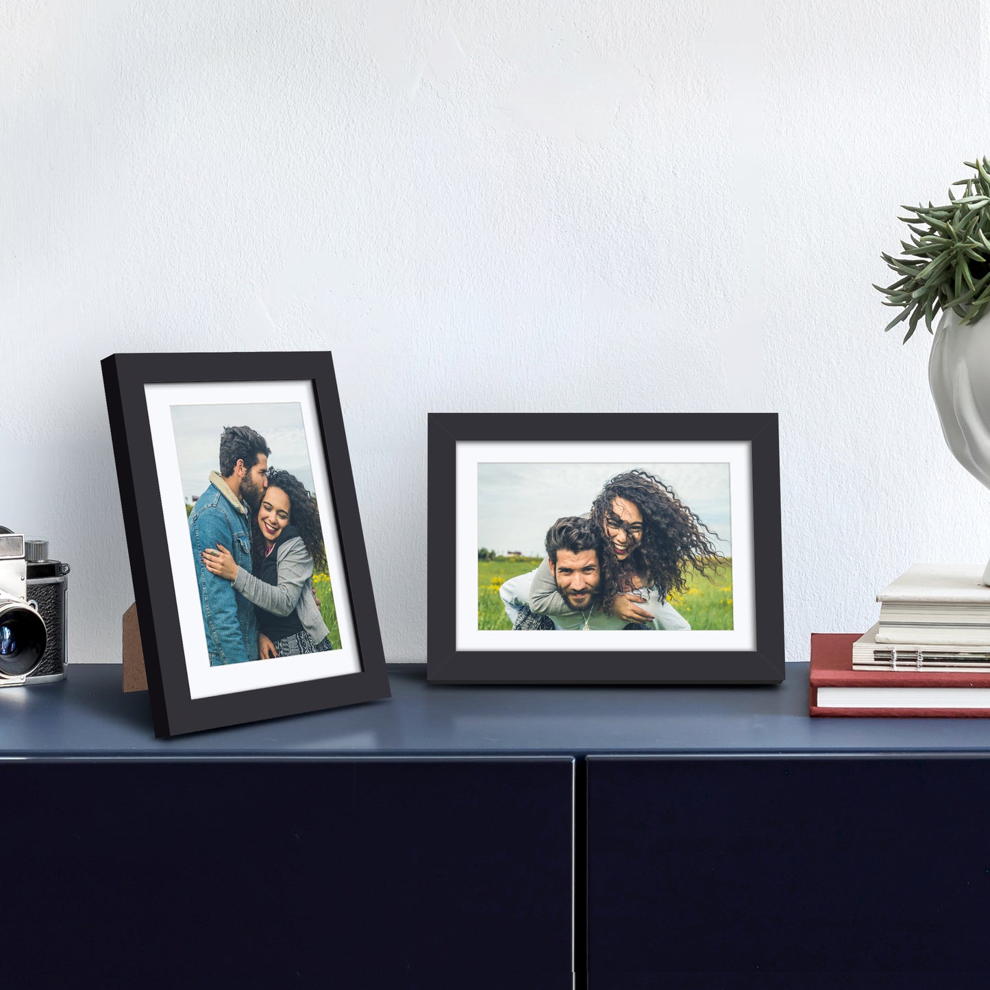 Sindcom 6 Pack 5x7 Picture Frames,Display Pictures 4x6 with Mat or 5x7 Without Mat,Gallery Wall Photo Frames, Black