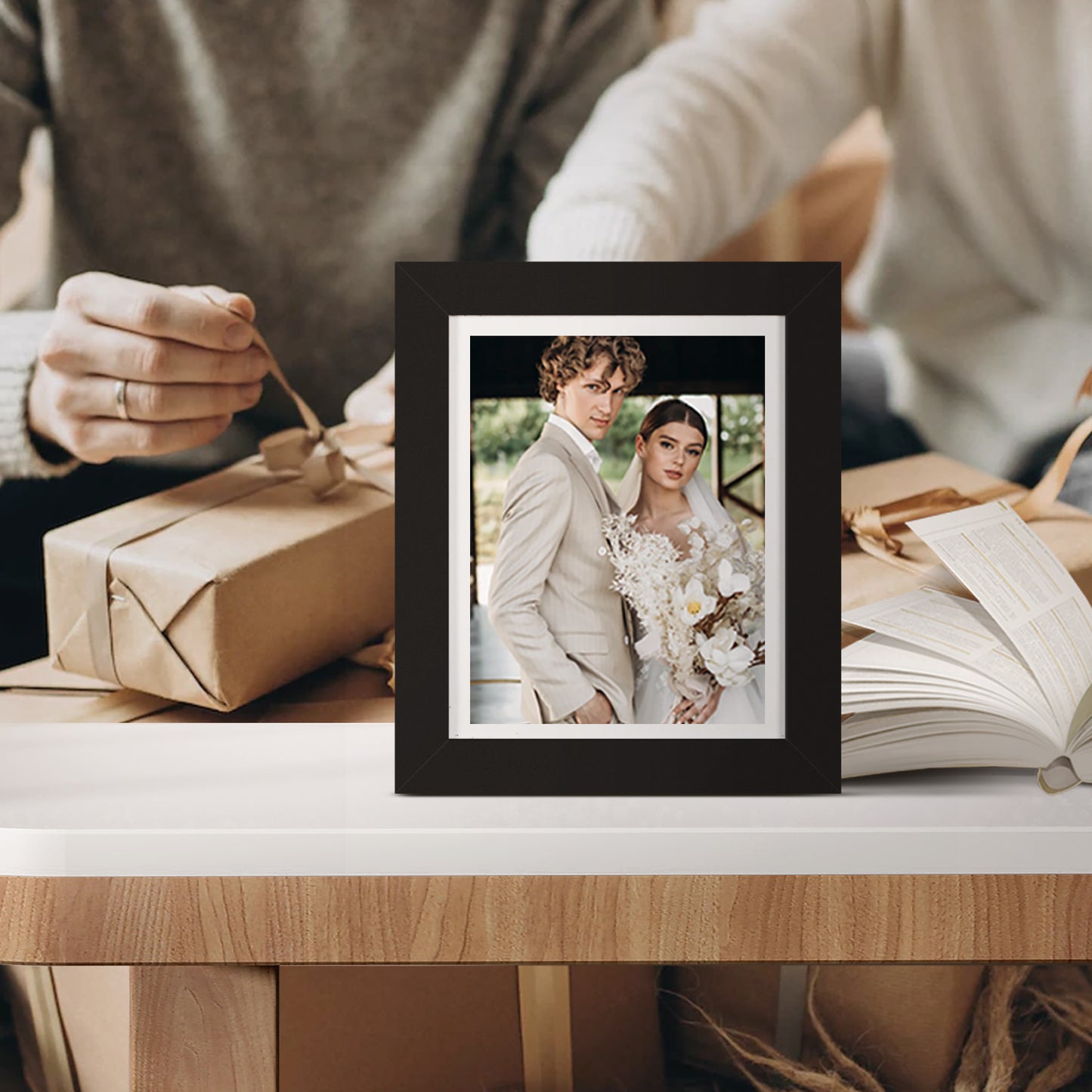 Sindcom 6 Pack 5x7 Picture Frames,Display Pictures 4x6 with Mat or 5x7 Without Mat,Gallery Wall Photo Frames, Black