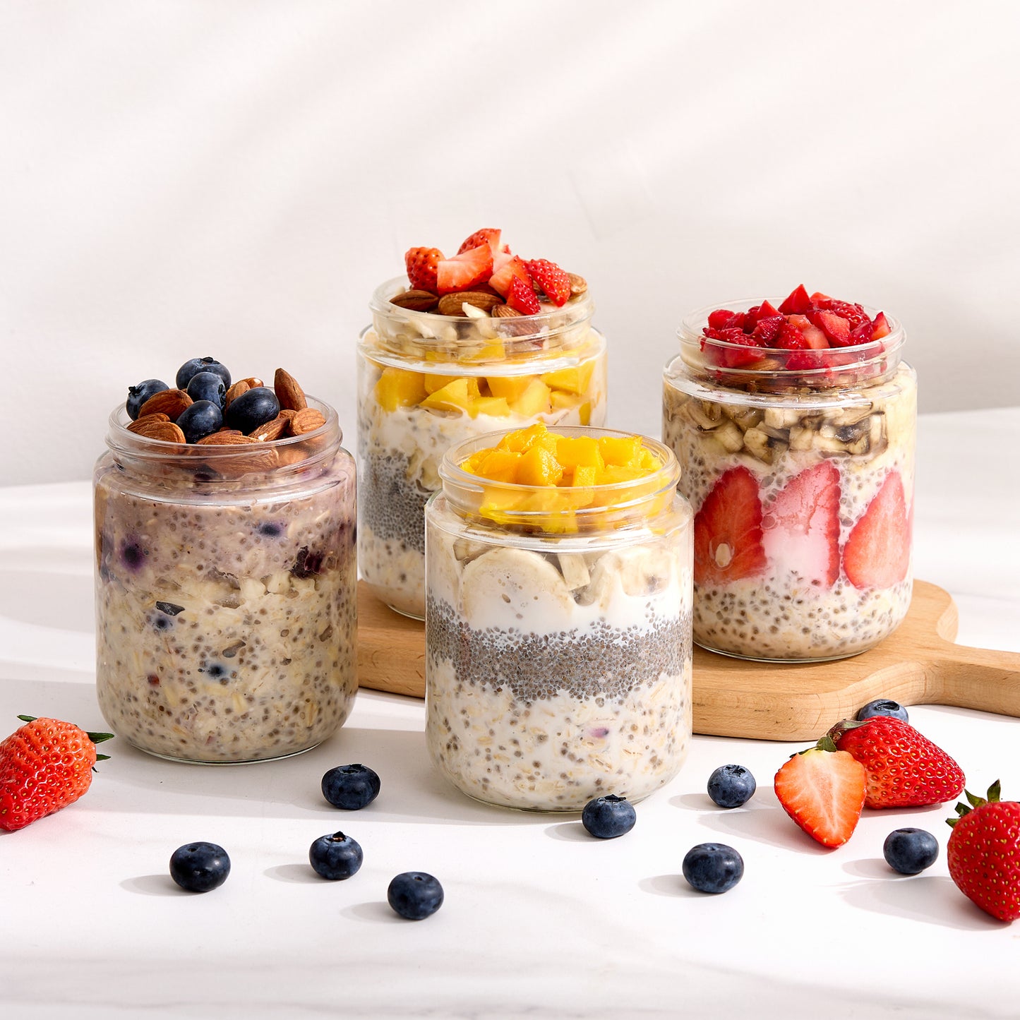 Sindcom 6-Pack 17oz Colorful Glass Overnight Oats Jars with Lids - Leakproof BPA-Free Meal Prep Containers for Breakfast & Snacks