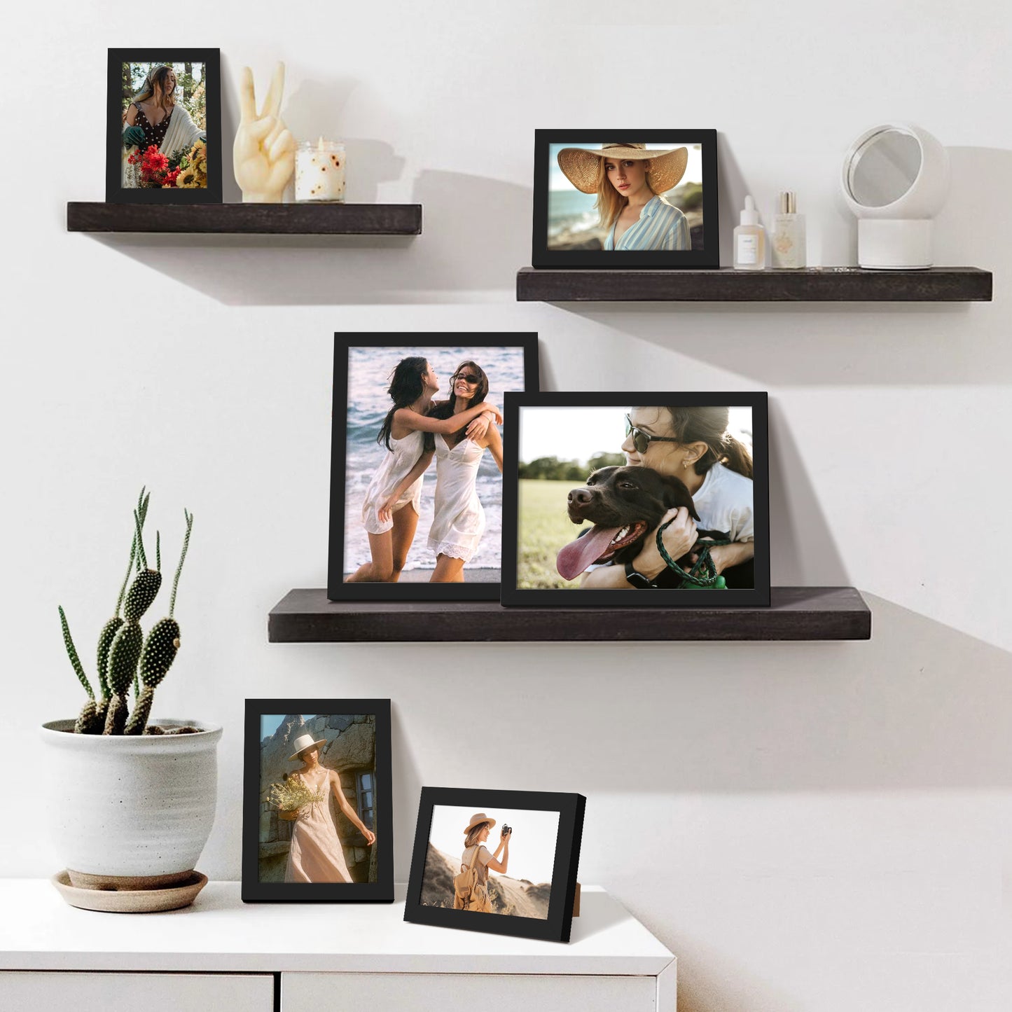 "Sindcom 10 Pack Collage Picture Frame,Gallery Wall Frame Set for Wall or Tabletop Display,Black Photo Frame ,Multi Sizes Fits Two 8x10,Four 5x7,and Four 4x6 Photo"