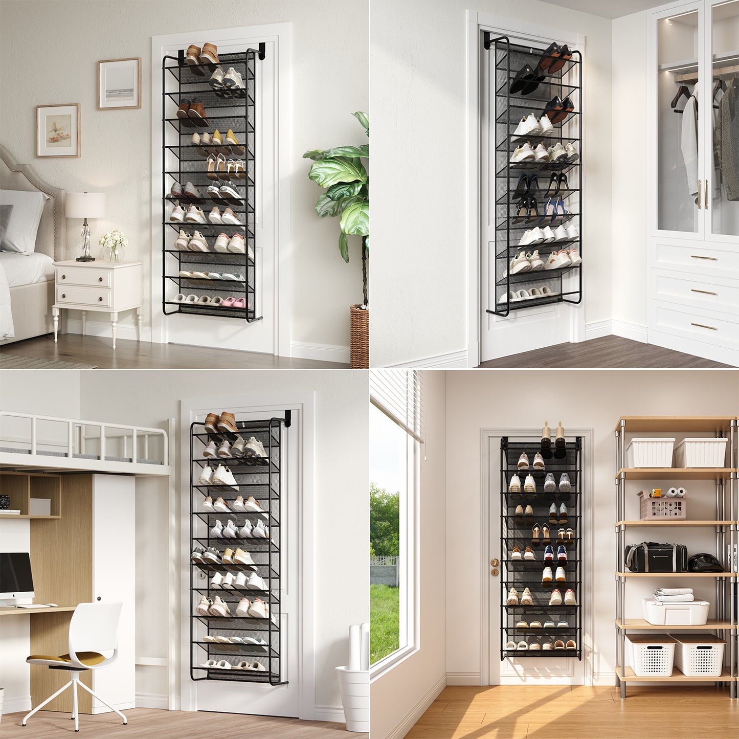 Sindcom 10-Tier over the Door Shoe Rack for 30 Pairs, Metal