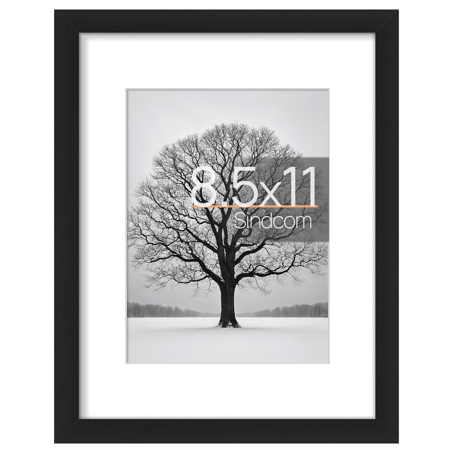Sindcom 8.5 x 11 Picture Frame , Black , 1 Pack , Gallery Wall Frame to Display Pictures 6x8 with Mat or 8.5 x 11 Without Mat