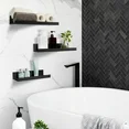 Floating Shelves, Upsimples Home Wood Shelf Wall Mounted, Set of 5, Multiple Sizes, Black