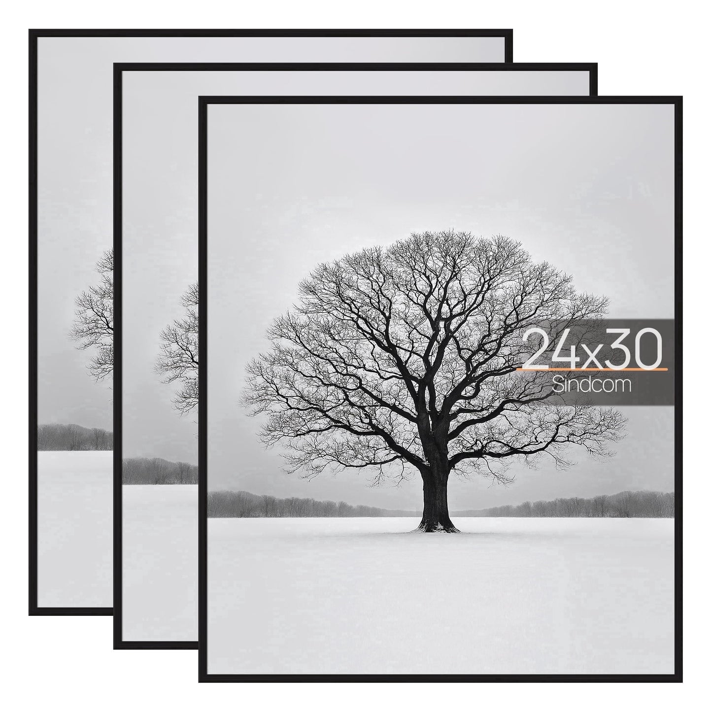 Sindcom 24x30 Picture Frames , Gallery Wall Poster Frames Set of 3 , Black
