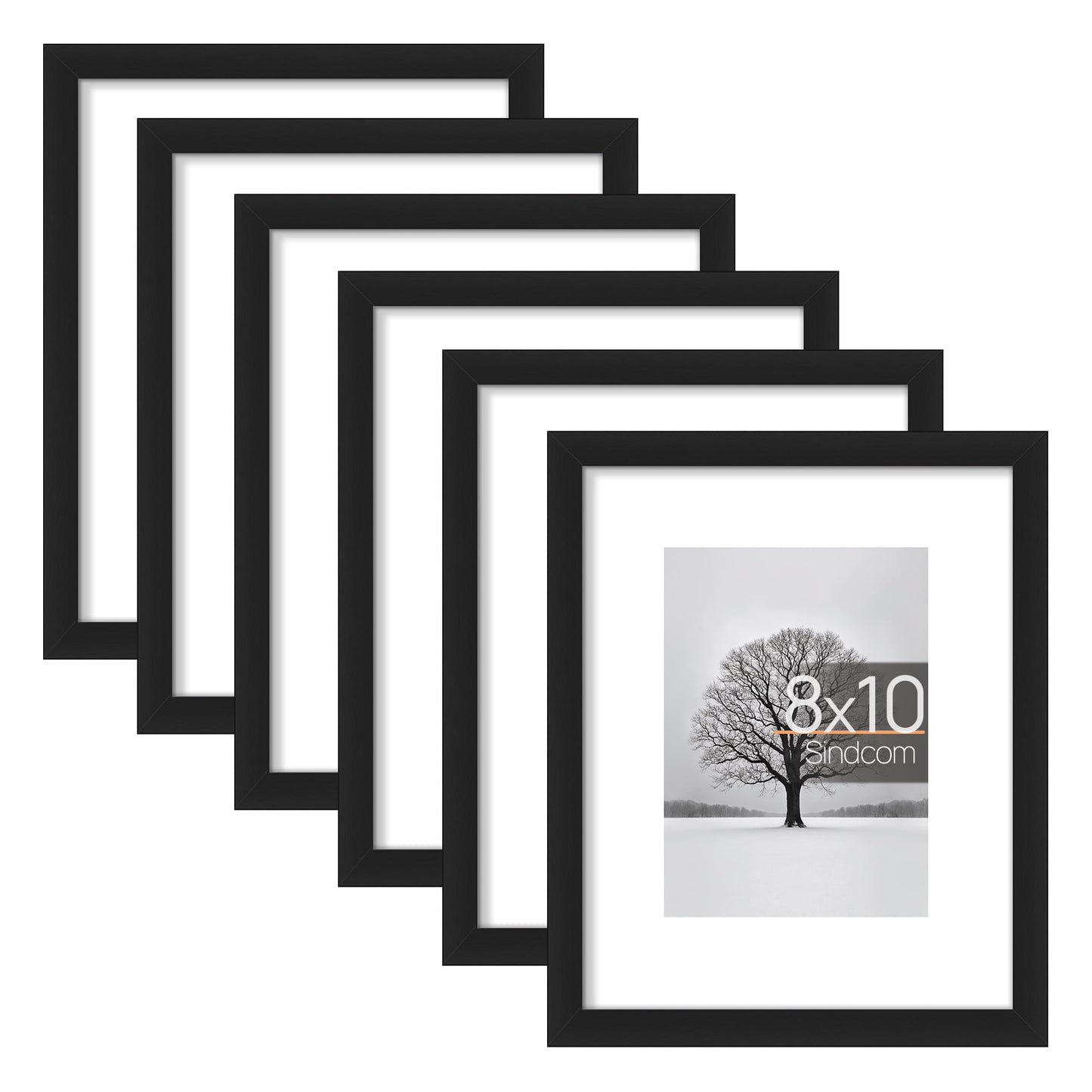 Sindcom 6 Pack A4 Picture Frames,Gallery Wall Photo Frames, Black