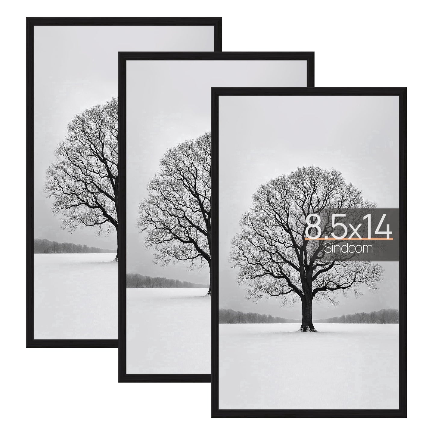 Sindcom 8.5x14 Picture Frames , Gallery Wall Poster Frames Set of 3 , Black