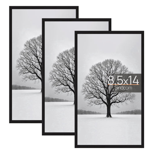 Sindcom 8.5x14 Picture Frames , Gallery Wall Poster Frames Set of 3 , Black