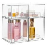 Sindcom Stackable Storage Drawers Set of 4,Clear Plastic Organizer Bins for Makeup, Cosmetics, Beauty Supplies