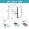 Sindcom Acrylic Organizer with 9 Drawers,Clear Storage Drawers,Organizer Bins for Makeup,Cosmetics,Beauty Supplies