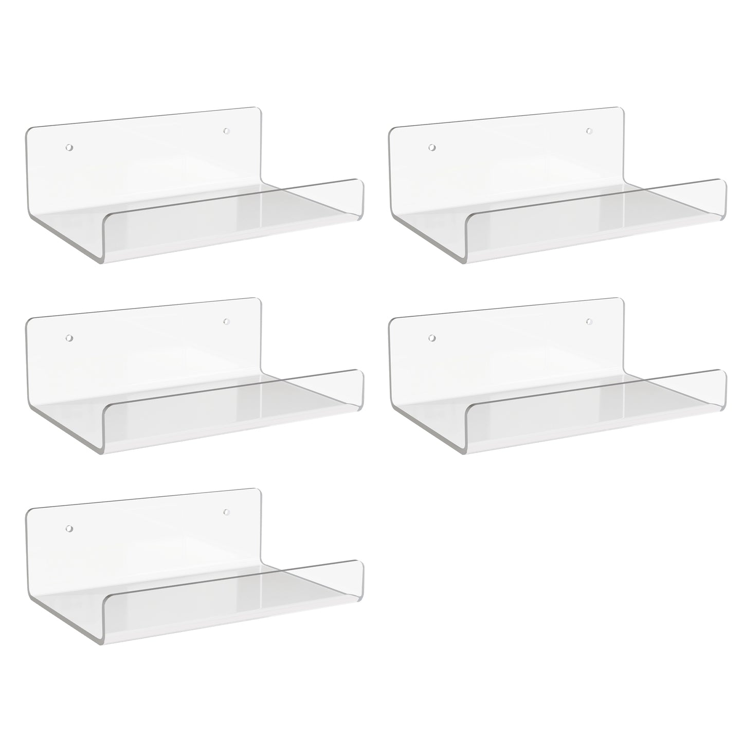 Acrylic Floating Shelves Wall Mounted, Sindcom 5pack Clear Acrylic Shelves 6x4