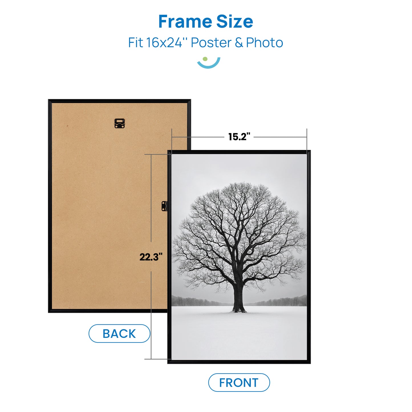 Sindcom 16x20 Poster Frames, Gallery Wall Picture Frames, Black, 1 Pack